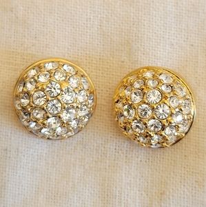 Signed Swarovski Crystal pave earrings